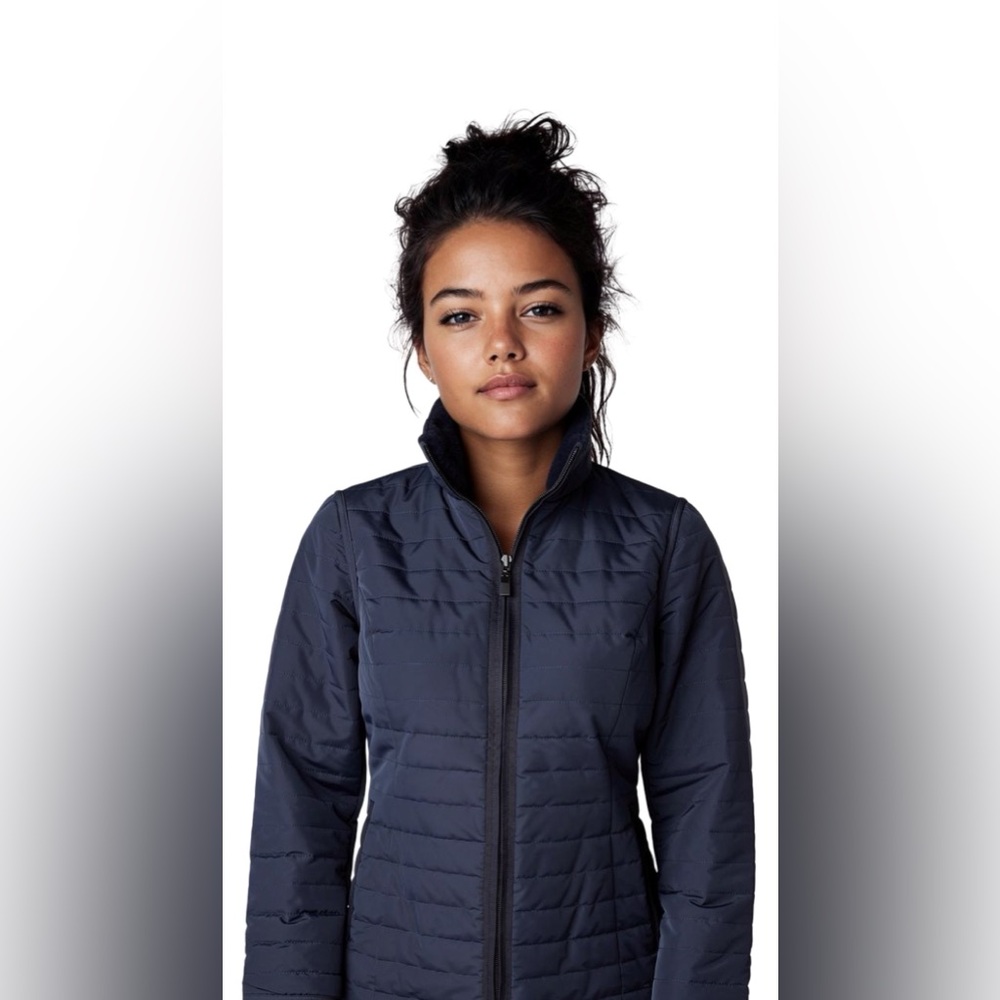 Navy Sheared Mink Reversible Raincoat